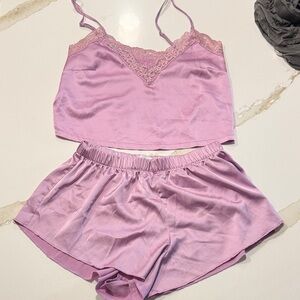 Colsie Lavender Lace Trim Pajama Set